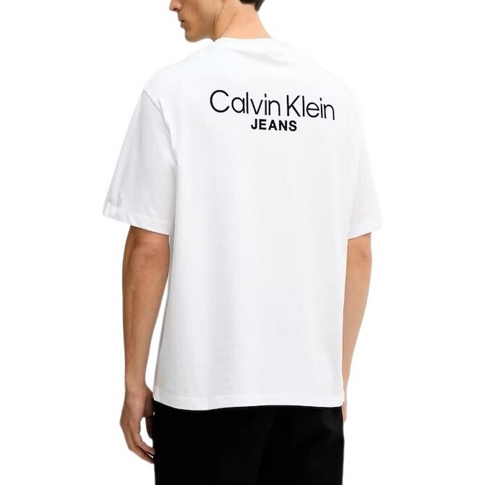 CALVIN KLEIN JEANS LOGO BACK PRINT T-SHIRT ΜΠΛΟΥΖΑ ΑΝΔΡΙΚΗ BRIGHT WHITE