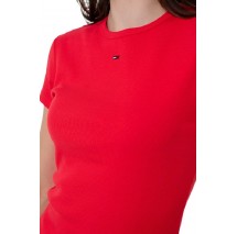 TOMMY JEANS SLIM ESSENTIAL RIB EXT T-SHIRT ΜΠΛΟΥΖΑ ΓΥΝΑΙΚΕΙΑ RED ALERT