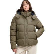 SUPERDRY PREMIUM HOOD CHECK PUFFER JKT ΜΠΟΥΦΑΝ ΓΥΝΑΙΚΕΙΟ BROWN
