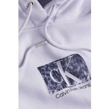 CALVIN KLEIN JEANS PRINTED BOX CROPPED HOODIE ΜΠΛΟΥΖΑ ΦΟΥΤΕΡ ΓΥΝΑΙΚΕΙΟ LILA