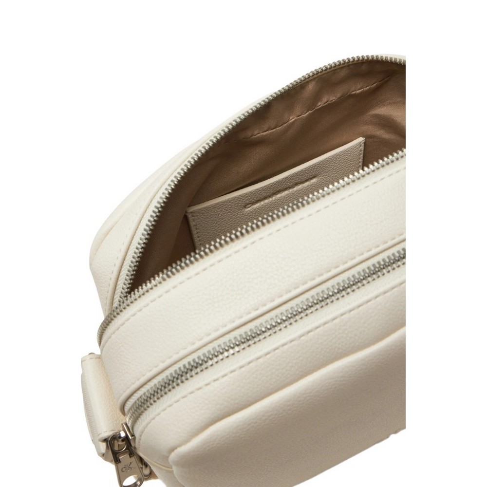 CALVIN KLEIN JEANS OVER WEBBING CAMERA BAG21 ΤΣΑΝΤΑ ΓΥΝΑΙΚΕΙΑ OFF WHITE