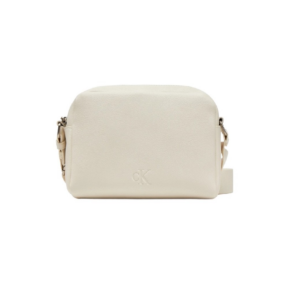 CALVIN KLEIN JEANS OVER WEBBING CAMERA BAG21 ΤΣΑΝΤΑ ΓΥΝΑΙΚΕΙΑ OFF WHITE