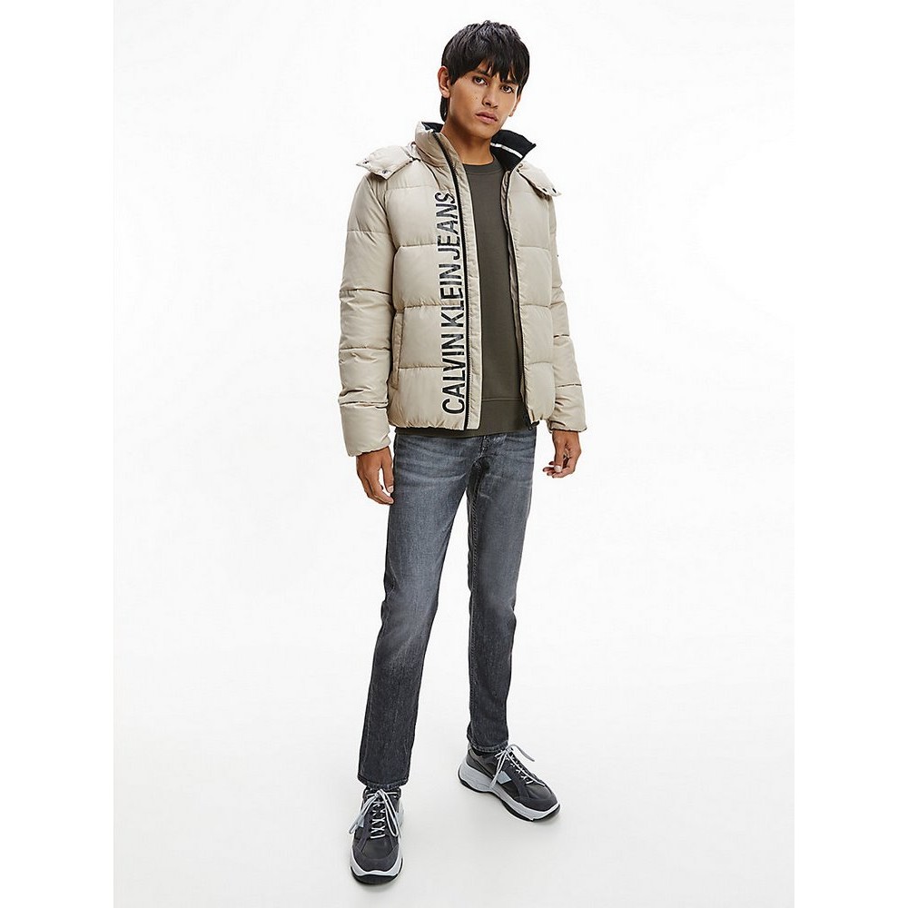 CALVIN KLEIN JEANS ESSENTIALS NON DOWN JACKET ΜΠΟΥΦΑΝ ΑΝΔΡΙΚΟ BEIGE