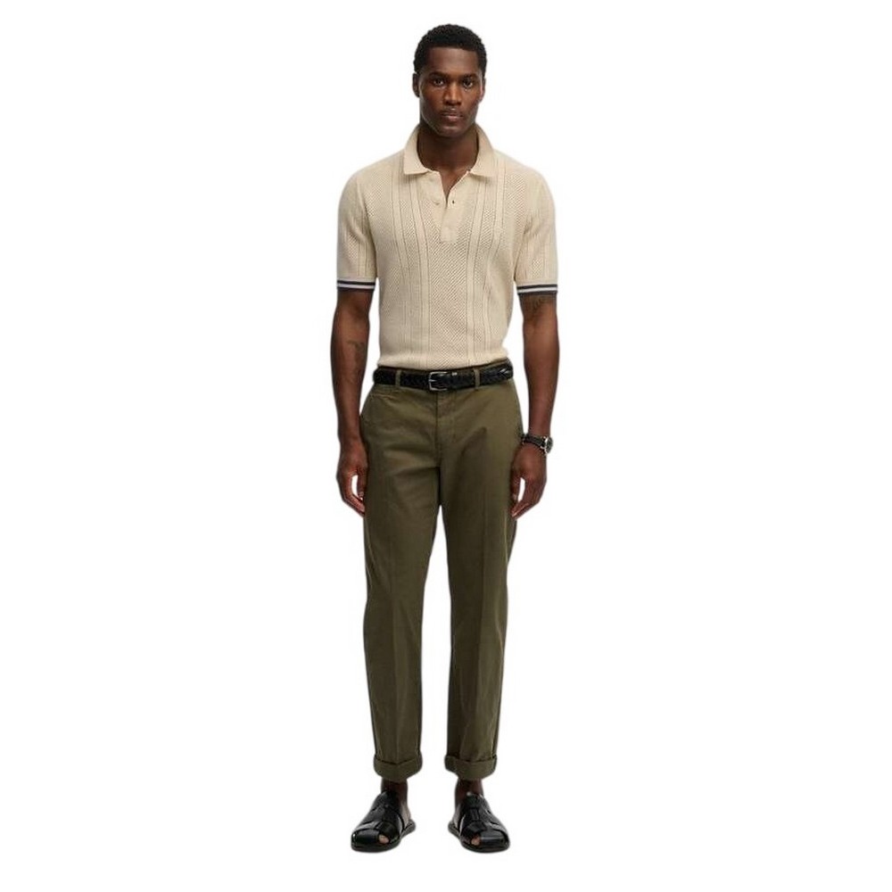 SUPERDRY D2 STUD KNITTED TEXTURE POLO T-SHIRT ΜΠΛΟΥΖΑ ΑΝΔΡΙΚΗ BEIGE