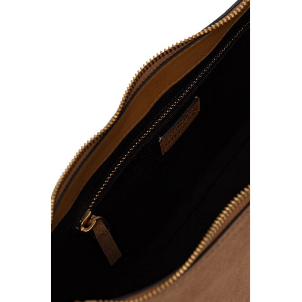 TOMMY HILFIGER STATEMENT SHOULDER BAG SUEDE ΤΣΑΝΤΑ ΓΥΝΑΙΚΕΙΑ COGNAC