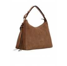 TOMMY HILFIGER STATEMENT SHOULDER BAG SUEDE ΤΣΑΝΤΑ ΓΥΝΑΙΚΕΙΑ COGNAC