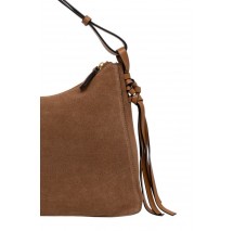 TOMMY HILFIGER STATEMENT SHOULDER BAG SUEDE ΤΣΑΝΤΑ ΓΥΝΑΙΚΕΙΑ COGNAC