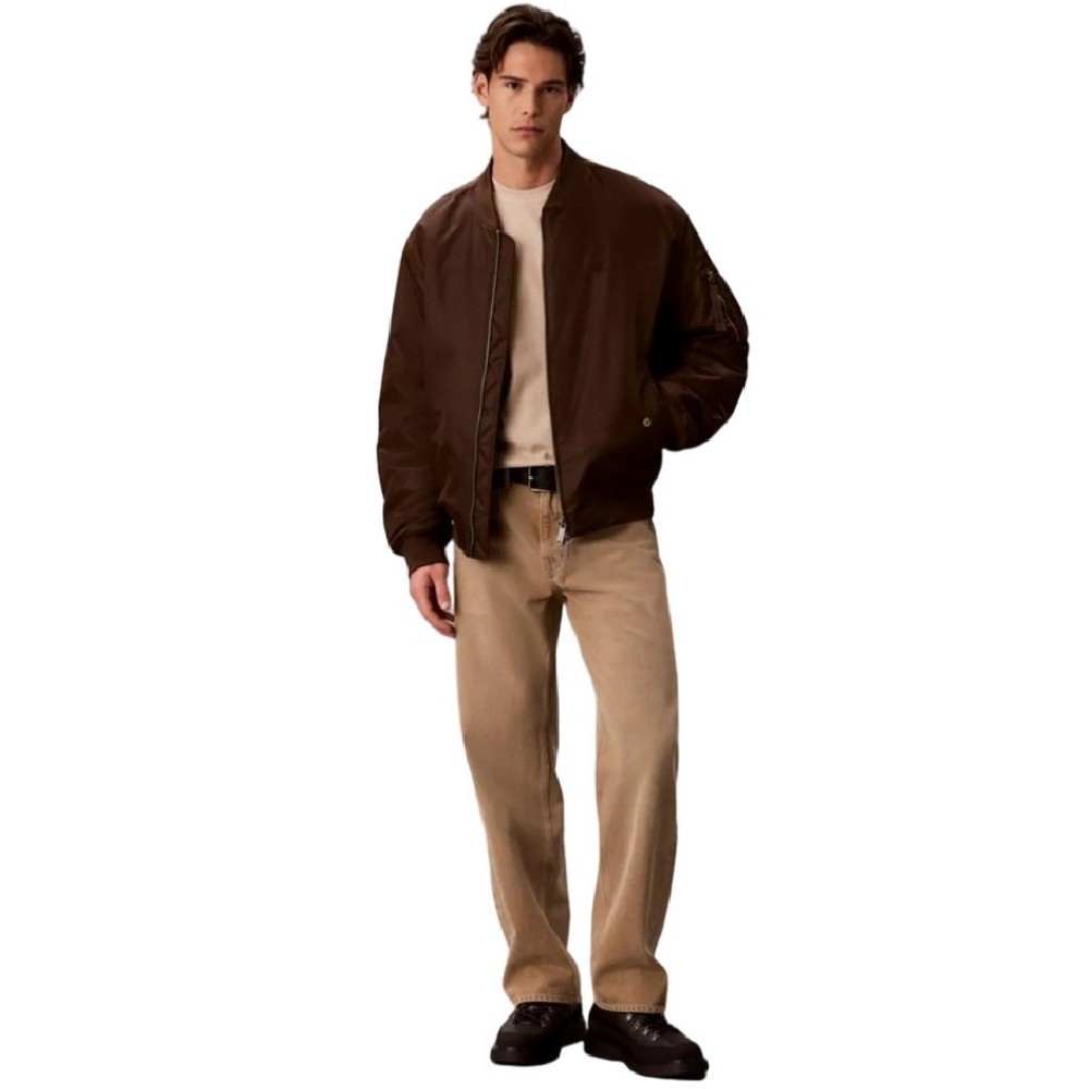 CALVIN KLEIN JEANS NYLON BOMBER JKT ΜΠΟΥΦΑΝ ΑΝΔΡΙΚΟ BROWN