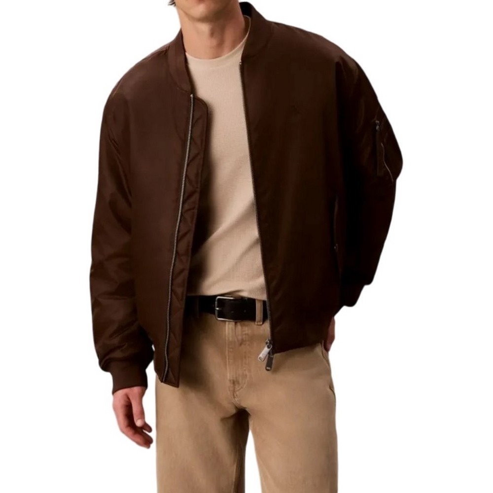 CALVIN KLEIN JEANS NYLON BOMBER JKT ΜΠΟΥΦΑΝ ΑΝΔΡΙΚΟ BROWN