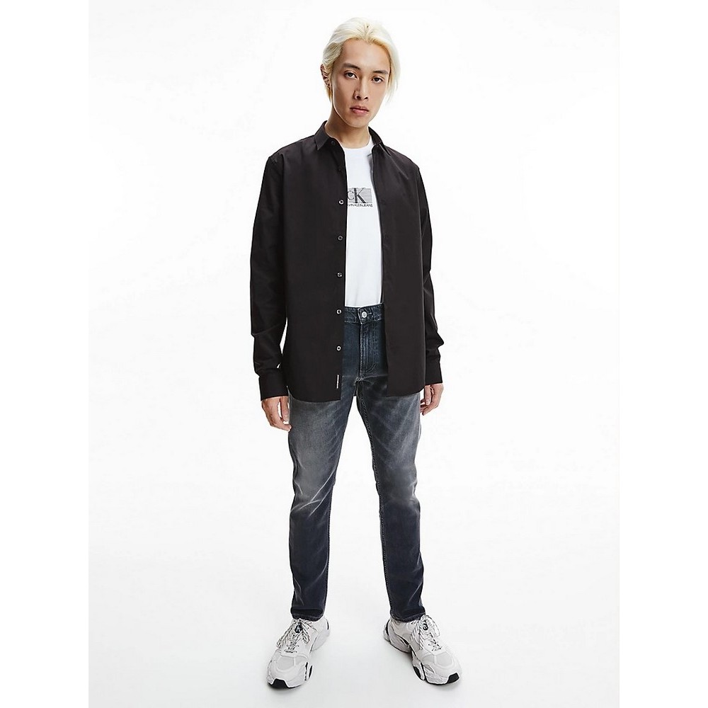 CALVIN KLEIN JEANS CK CHEST LOGO SLIM STRETCH SHIRT ΠΟΥΚΑΜΙΣΟ ΑΝΔΡΙΚΟ BLACK CALVIN KLEIN JEANS CK CHEST LOGO SLIM STRETCH SHIRT ΠΟΥΚΑΜΙΣΟ ΑΝΔΡΙΚΟ BLACK