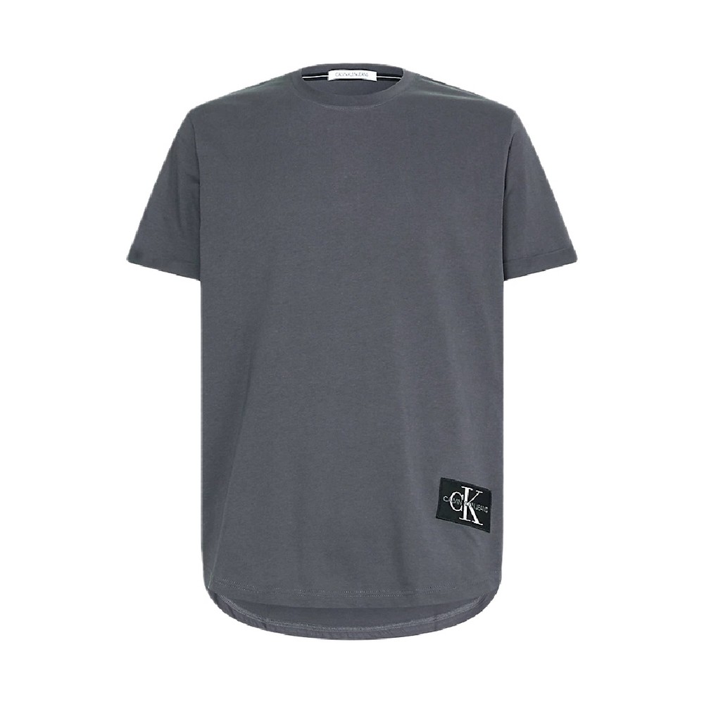 CALVIN KLEIN JEANS BADGE TURN UP SLEEVE  T-SHIRT ΑΝΤΡΙΚΟ GREY