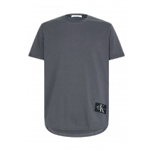 CALVIN KLEIN JEANS BADGE TURN UP SLEEVE  T-SHIRT ΑΝΤΡΙΚΟ GREY