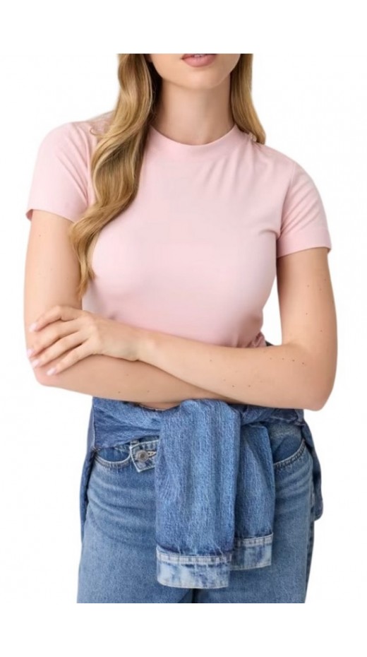GUESS BASIC MINI LOGO T-SHIRT ΜΠΛΟΥΖΑ ΓΥΝΑΙΚΕΙΑ PINK