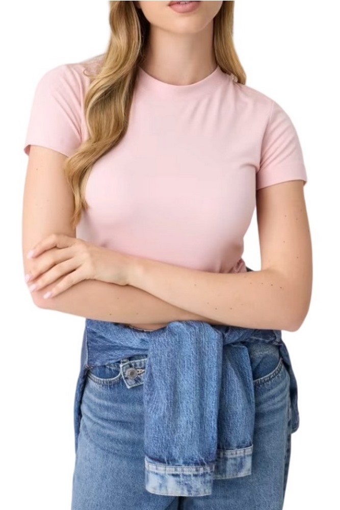 GUESS BASIC MINI LOGO T-SHIRT ΜΠΛΟΥΖΑ ΓΥΝΑΙΚΕΙΑ PINK