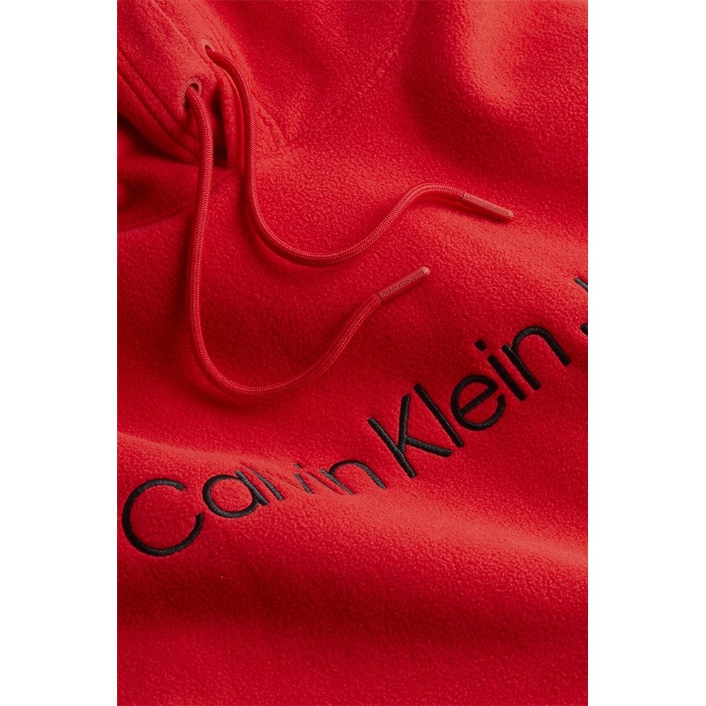 CALVIN KLEIN JEANS HEAVY DOUDLE FACE HOODIE ΜΠΛΟΥΖΑ ΦΟΥΤΕΡ ΑΝΔΡΙΚΗ RED