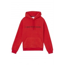 CALVIN KLEIN JEANS HEAVY DOUDLE FACE HOODIE ΜΠΛΟΥΖΑ ΦΟΥΤΕΡ ΑΝΔΡΙΚΗ RED
