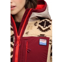 SUPERDRY SHERPA JAQUARD FLEECE HYBRID ΜΠΟΥΦΑΝ ΓΥΝΑΙΚΕΙΟ BEIGE