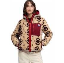 SUPERDRY SHERPA JAQUARD FLEECE HYBRID ΜΠΟΥΦΑΝ ΓΥΝΑΙΚΕΙΟ BEIGE