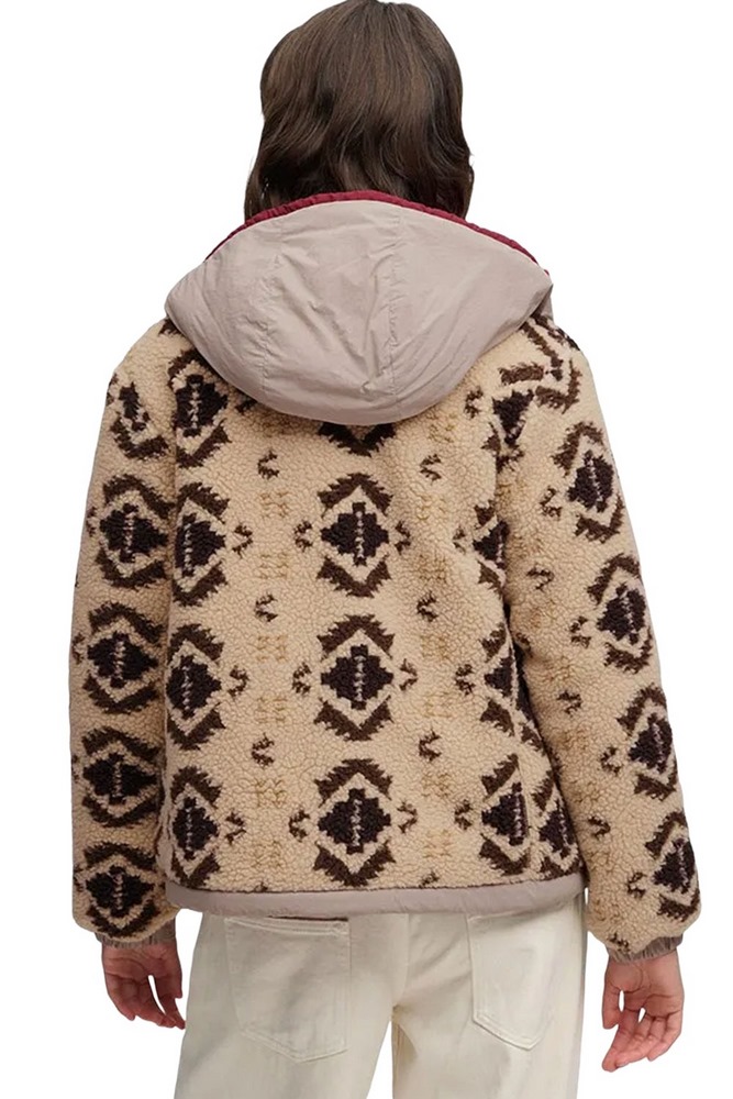 SUPERDRY SHERPA JAQUARD FLEECE HYBRID ΜΠΟΥΦΑΝ ΓΥΝΑΙΚΕΙΟ BEIGE
