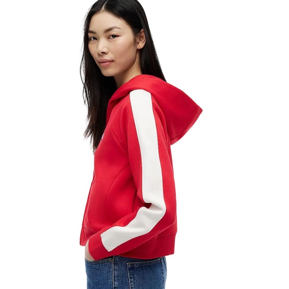 TOMMY JEANS REG BADGE TRACK HOOD EXT ΖΑΚΕΤΑ ΦΟΥΤΕΡ ΓΥΝΑΙΚΕΙΑ RED