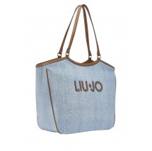 LIU JO FERIELLE TOTE BAG AA6208T377A ΤΣΑΝΤΑ ΓΥΝΑΙΚΕΙΑ DENIM LIGHT