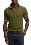 SUPERDRY D2 STUD KNITTED TEXTURE POLO T-SHIRT ΜΠΛΟΥΖΑ ΑΝΔΡΙΚΗ OLIVE