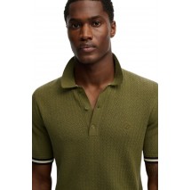 SUPERDRY D2 STUD KNITTED TEXTURE POLO T-SHIRT ΜΠΛΟΥΖΑ ΑΝΔΡΙΚΗ OLIVE