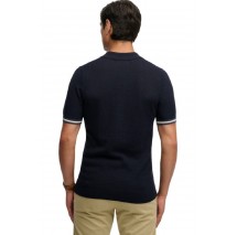 SUPERDRY D2 STUD KNITTED TEXTURE POLO T-SHIRT ΜΠΛΟΥΖΑ ΑΝΔΡΙΚΗ NAVY