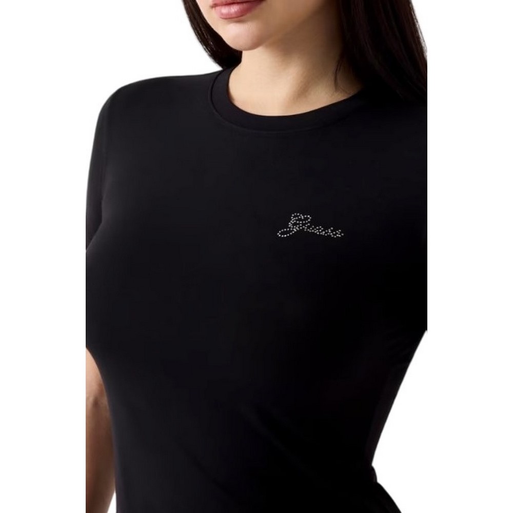 GUESS NEW CN MINI LOGO T-SHIRT ΜΠΛΟΥΖΑ ΓΥΝΑΙΚΕΙΑ BLACK