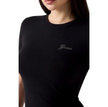 GUESS NEW CN MINI LOGO T-SHIRT ΜΠΛΟΥΖΑ ΓΥΝΑΙΚΕΙΑ BLACK