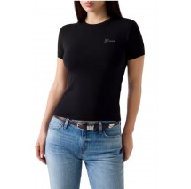 GUESS NEW CN MINI LOGO T-SHIRT ΜΠΛΟΥΖΑ ΓΥΝΑΙΚΕΙΑ BLACK