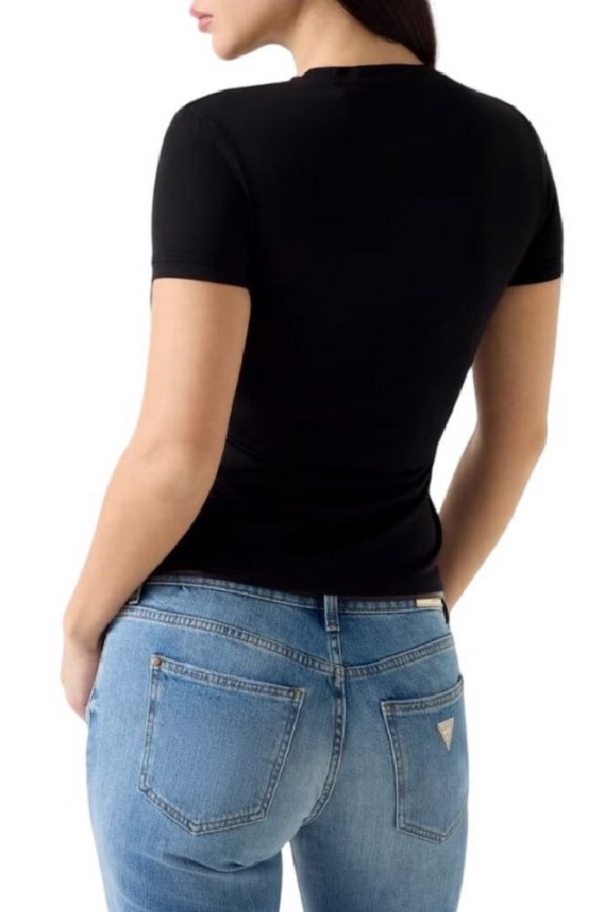 GUESS NEW CN MINI LOGO T-SHIRT ΜΠΛΟΥΖΑ ΓΥΝΑΙΚΕΙΑ BLACK