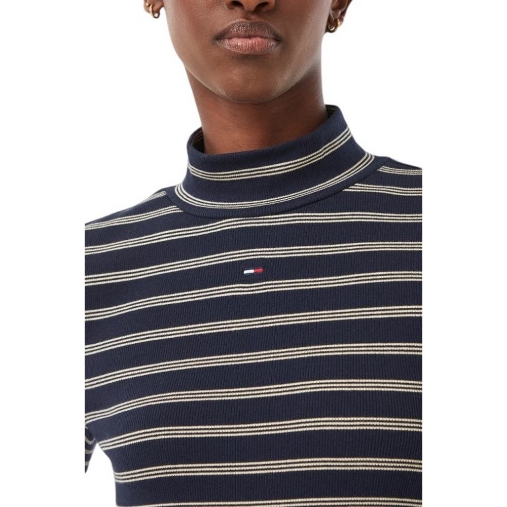 TOMMY JEANS ESSENTIAL MOCK NECK ΜΠΛΟΥΖΑ ΜΑΚΡΥΜΑΝΙΚΗ ΓΥΝΑΙΚΕΙΑ NAVY