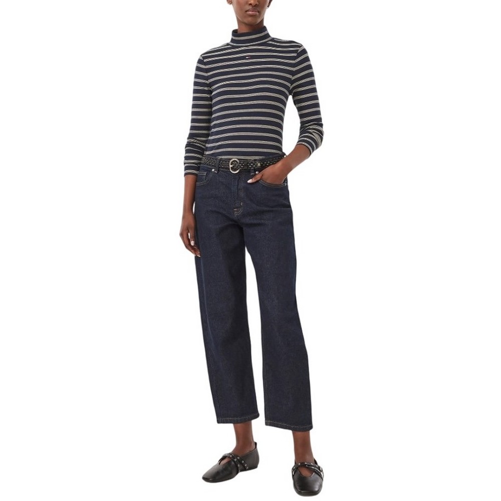 TOMMY JEANS ESSENTIAL MOCK NECK ΜΠΛΟΥΖΑ ΜΑΚΡΥΜΑΝΙΚΗ ΓΥΝΑΙΚΕΙΑ NAVY