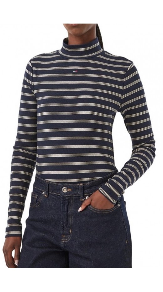 TOMMY JEANS ESSENTIAL MOCK NECK ΜΠΛΟΥΖΑ ΜΑΚΡΥΜΑΝΙΚΗ ΓΥΝΑΙΚΕΙΑ NAVY