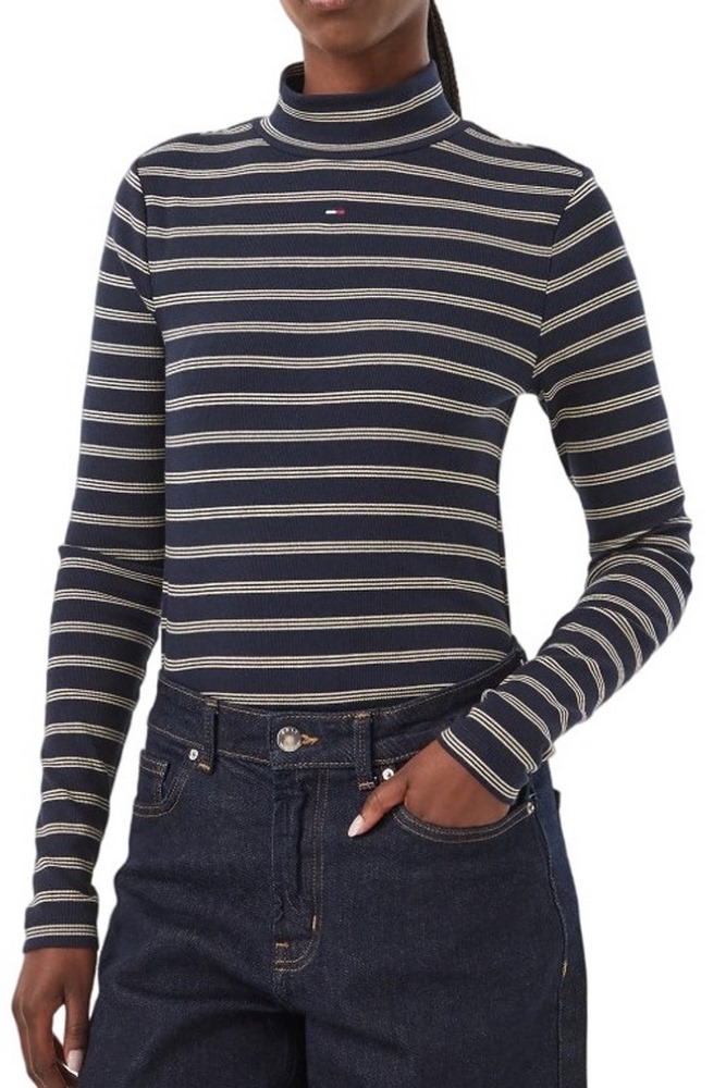 TOMMY JEANS ESSENTIAL MOCK NECK ΜΠΛΟΥΖΑ ΜΑΚΡΥΜΑΝΙΚΗ ΓΥΝΑΙΚΕΙΑ NAVY