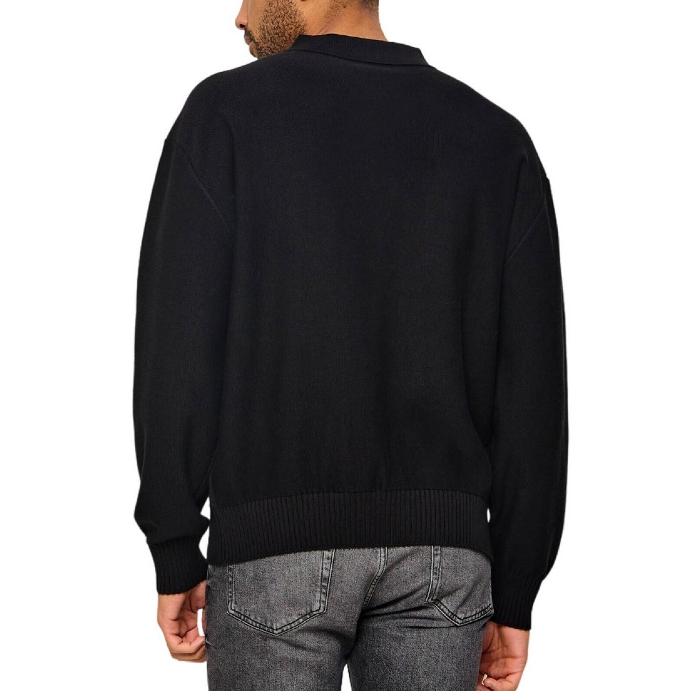 HUGO BOSS SAN PATTY SWEATER ΜΠΛΟΥΖΑ ΠΛΕΚΤΗ ΑΝΔΡΙΚΗ BLACK