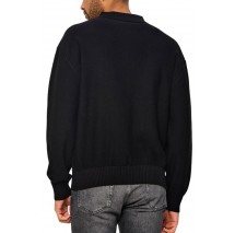 HUGO BOSS SAN PATTY SWEATER ΜΠΛΟΥΖΑ ΠΛΕΚΤΗ ΑΝΔΡΙΚΗ BLACK