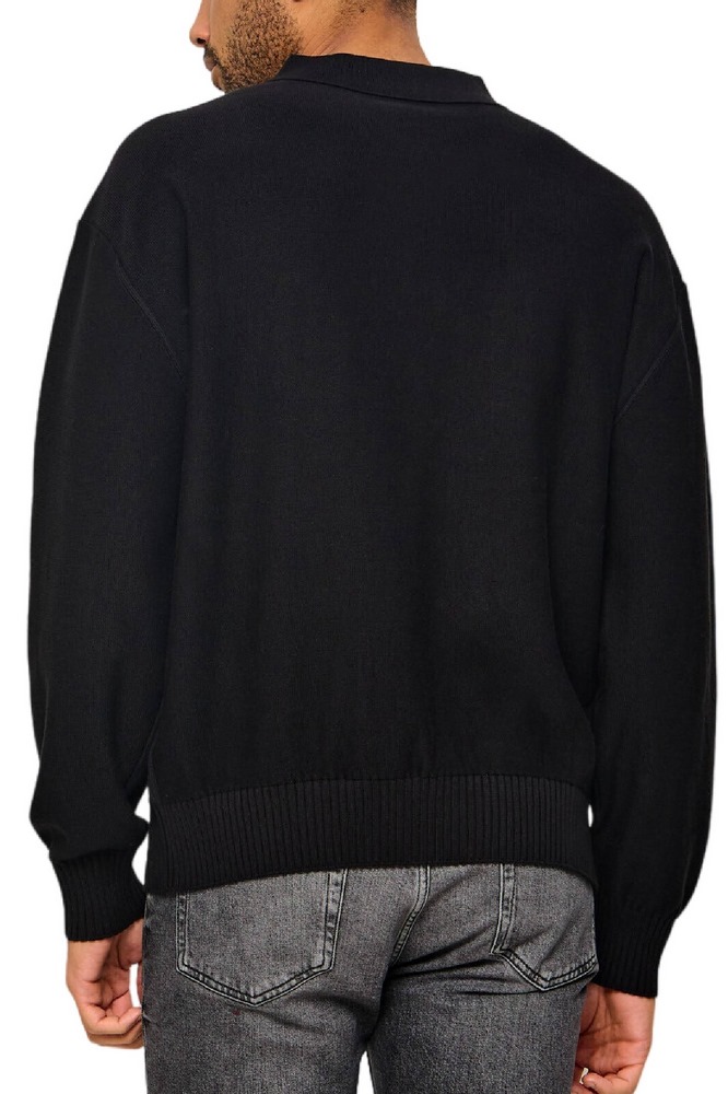 HUGO BOSS SAN PATTY SWEATER ΜΠΛΟΥΖΑ ΠΛΕΚΤΗ ΑΝΔΡΙΚΗ BLACK