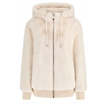 GUESS LUCREZIA FAUX FUR LOGO JACKET ΜΠΟΥΦΑΝ ΓΟΥΝΑ ΓΥΝΑΙΚΕΙΟ WHITE