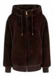 GUESS LUCREZIA FAUX FUR LOGO JACKET ΜΠΟΥΦΑΝ ΓΟΥΝΑ ΓΥΝΑΙΚΕΙΟ BROWN