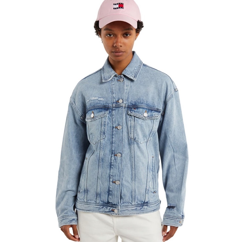 TOMMY JEANS TRUCKER JACKET BJ2017 ΤΖΙΝ ΜΠΟΥΦΑΝ ΓΥΝΑΙΚΕΙΟ DENIM LIGHT