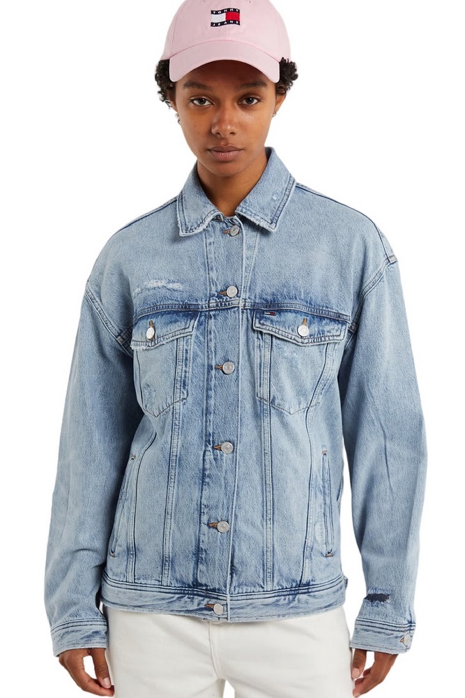 TOMMY JEANS TRUCKER JACKET BJ2017 ΤΖΙΝ ΜΠΟΥΦΑΝ ΓΥΝΑΙΚΕΙΟ DENIM LIGHT
