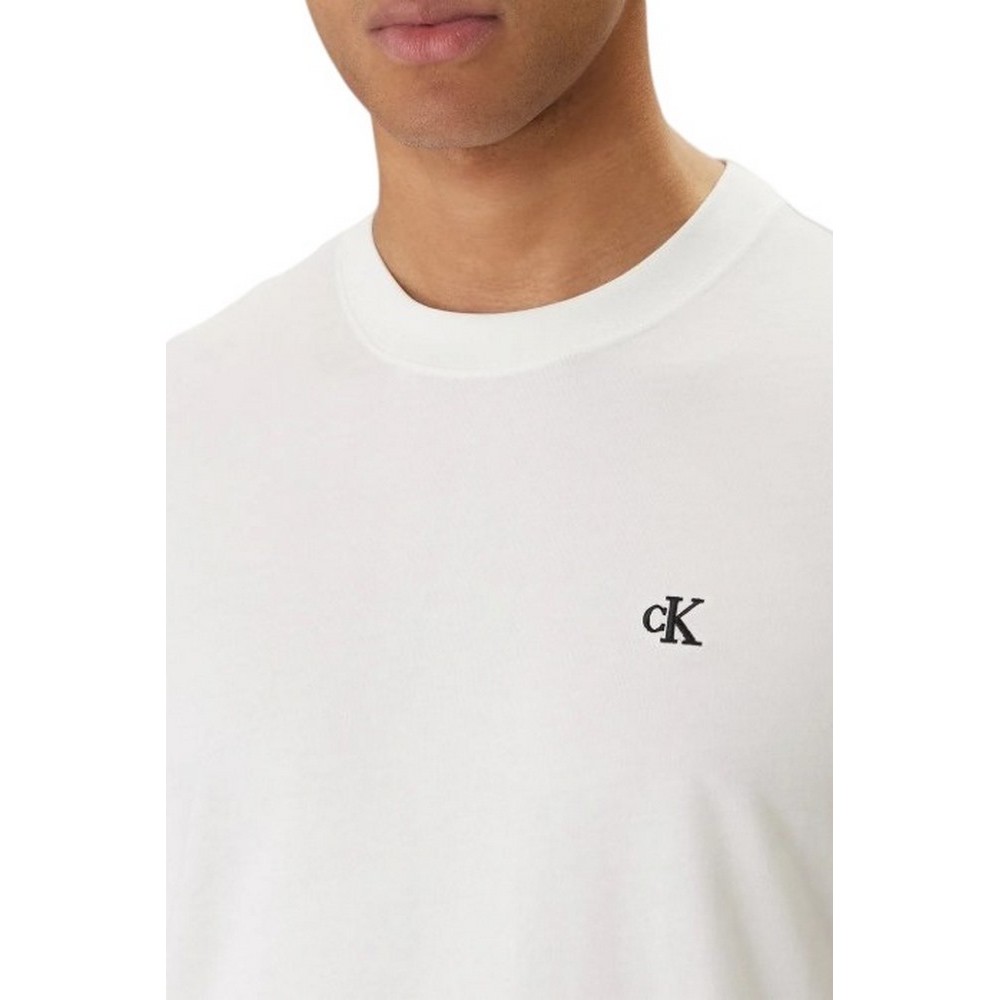 CALVIN KLEIN JEANS MONOGRAM 20S EASY T-SHIRT ΜΠΛΟΥΖΑ ΑΝΔΡΙΚΗ BRIGHT WHITE