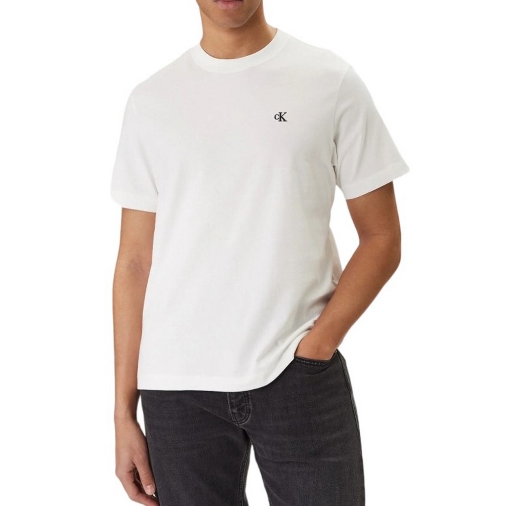 CALVIN KLEIN JEANS MONOGRAM 20S EASY T-SHIRT ΜΠΛΟΥΖΑ ΑΝΔΡΙΚΗ BRIGHT WHITE