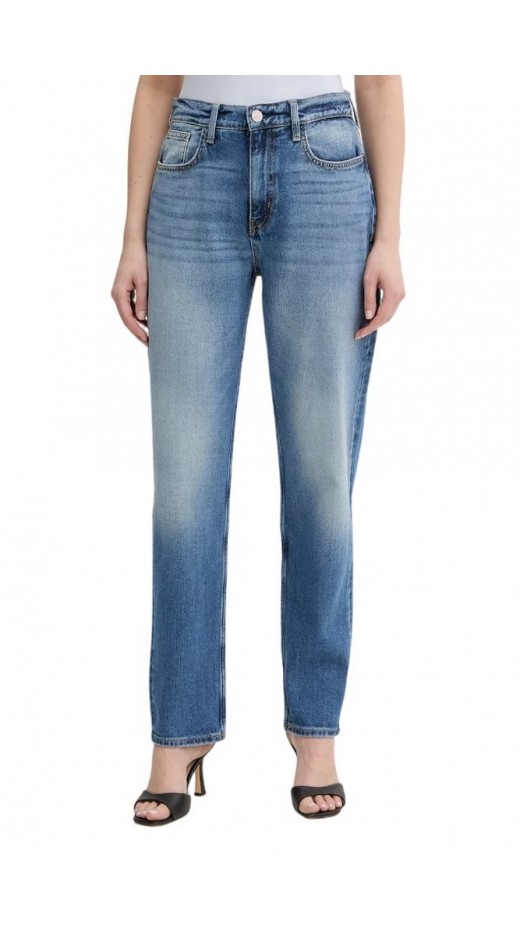 GUESS NEW MOM ΤΖΙΝ ΠΑΝΤΕΛΟΝΙ ΓΥΝΑΙΚΕΙΟ BLUΕ DENIM