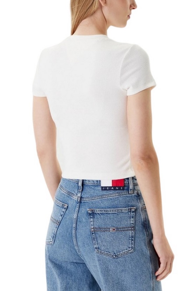 TOMMY JEANS SLIM SH SCRIPT TEE T-SHIRT ΜΠΛΟΥΖΑ ΓΥΝΑΙΚΕΙΑ WHITE