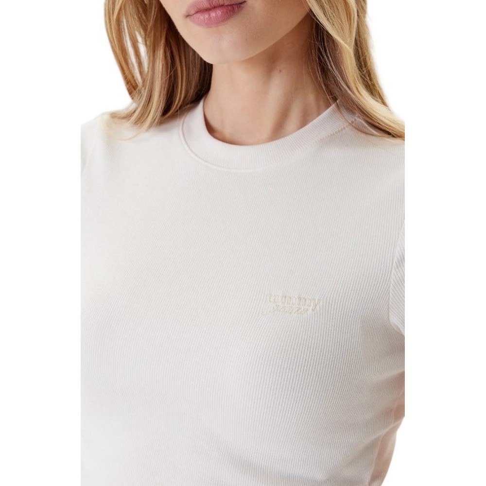 TOMMY JEANS SLIM SH SCRIPT TEE T-SHIRT ΜΠΛΟΥΖΑ ΓΥΝΑΙΚΕΙΑ WHITE