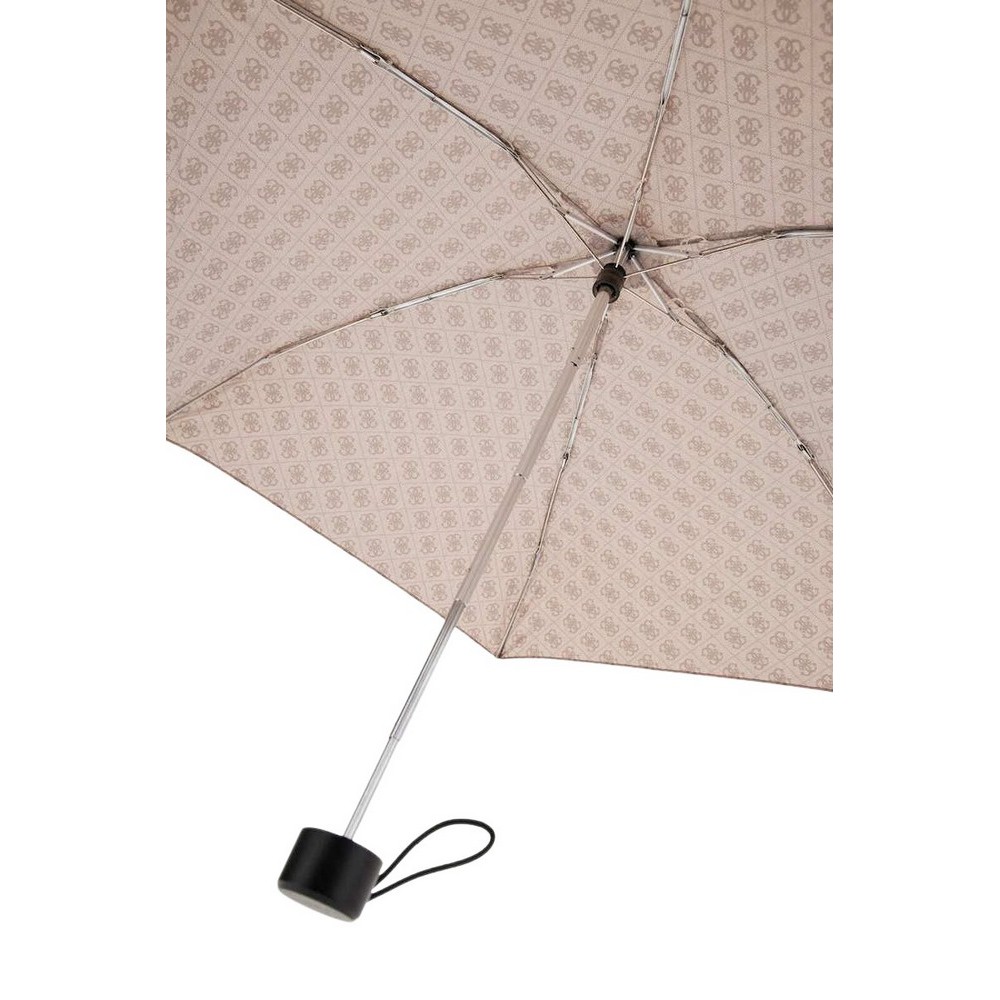 GUESS MINI OPEN CLOSE UMBRELLA ΑΞΕΣΟΥΑΡ ΟΜΠΡΕΛΑ ΓΥΝΑΙΚΕΙΑ LATTE