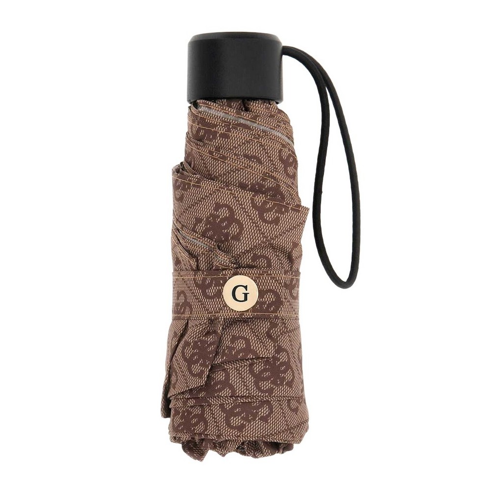 GUESS MINI OPEN CLOSE UMBRELLA ΑΞΕΣΟΥΑΡ ΟΜΠΡΕΛΑ ΓΥΝΑΙΚΕΙΑ LATTE